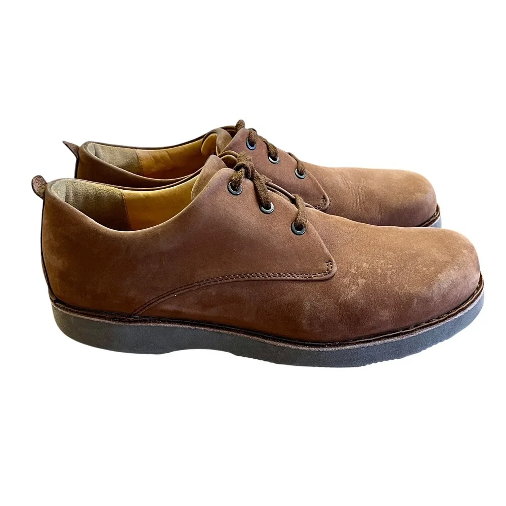 SAMUEL HUBBARD Brown Nubuck Leather Free Oxford Shoes Mens 12‎ Lace Up Vibram